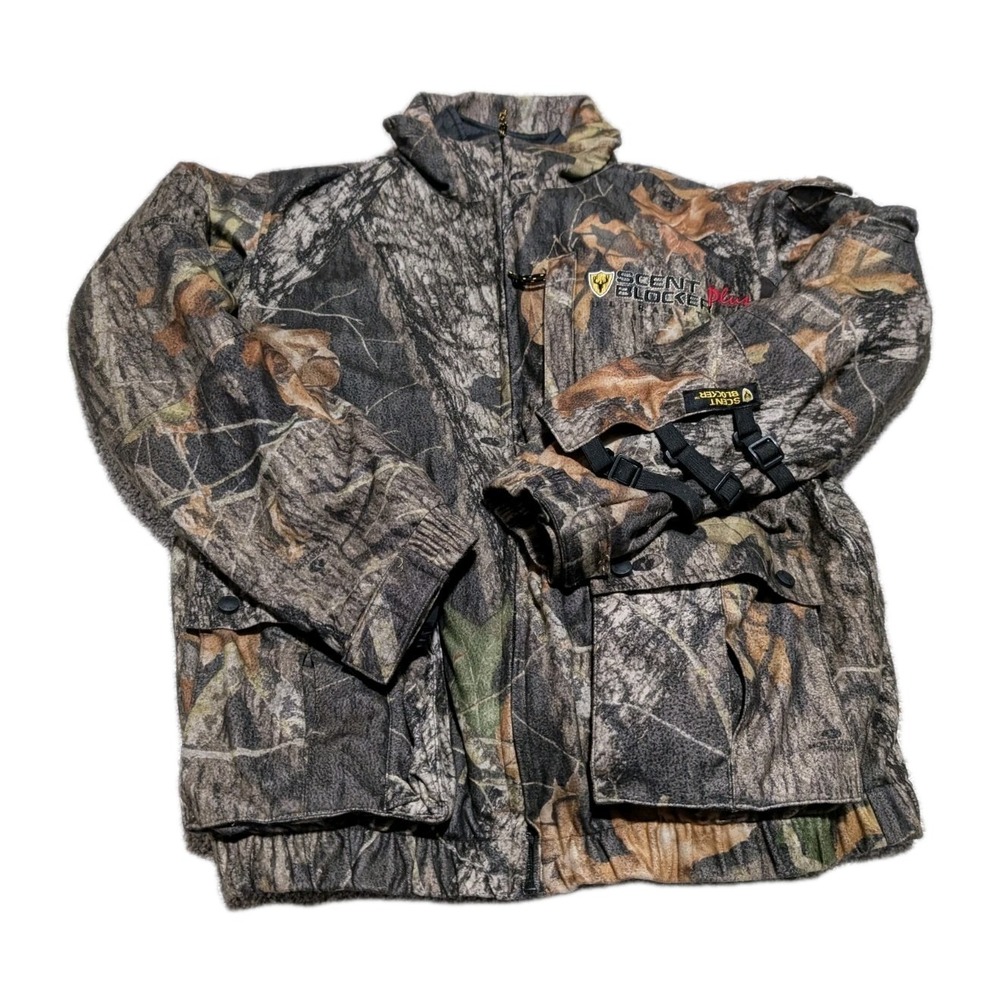 Scent Blocker Plus Zip Up Jacket Mossy Oak 2 Layer Removable Size‎ M